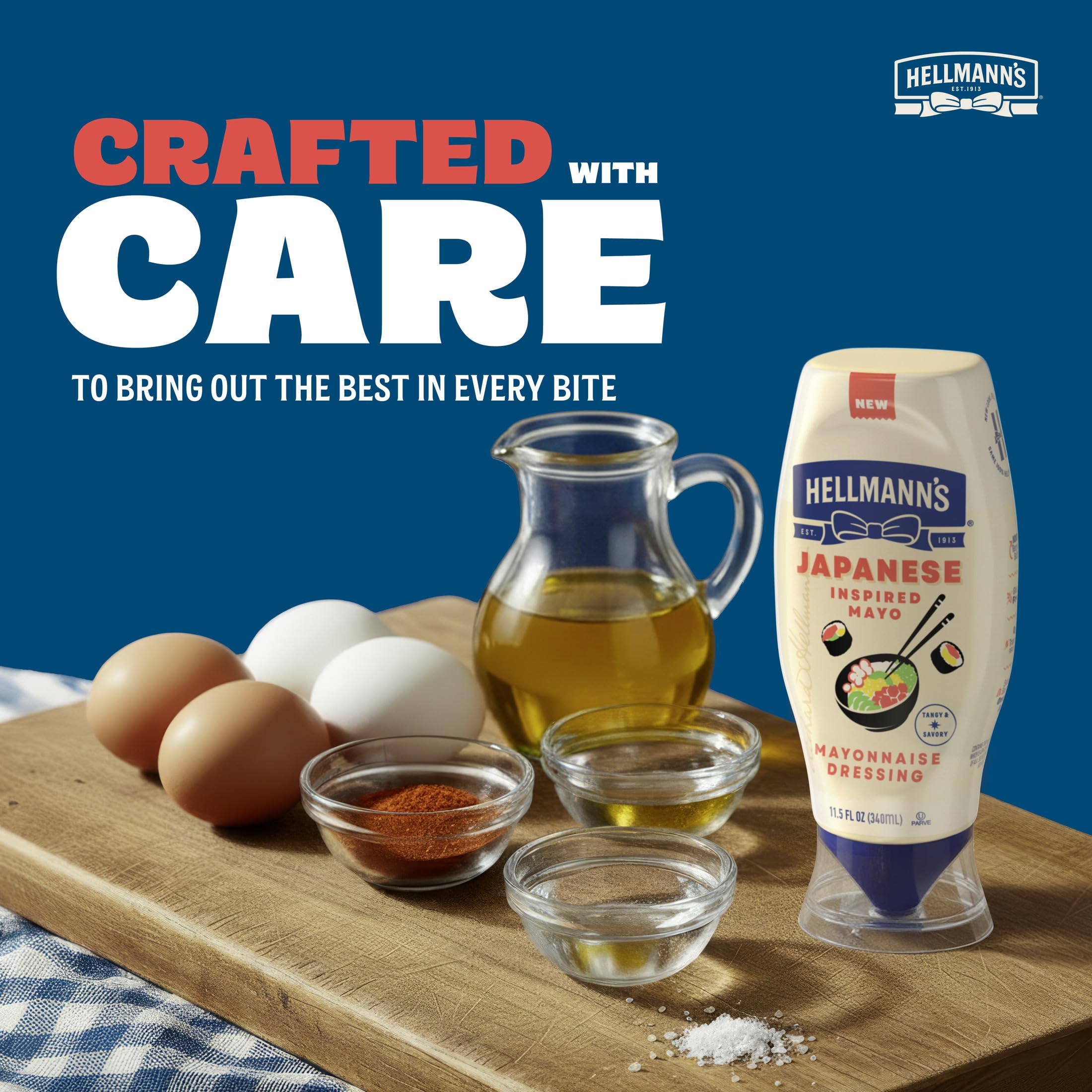 Eco-friendly 100% recycled bottle of Best Foods dressing