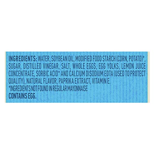 Best Foods Light Mayonnaise ingredients close-up with eggs, oil, and vinegar.