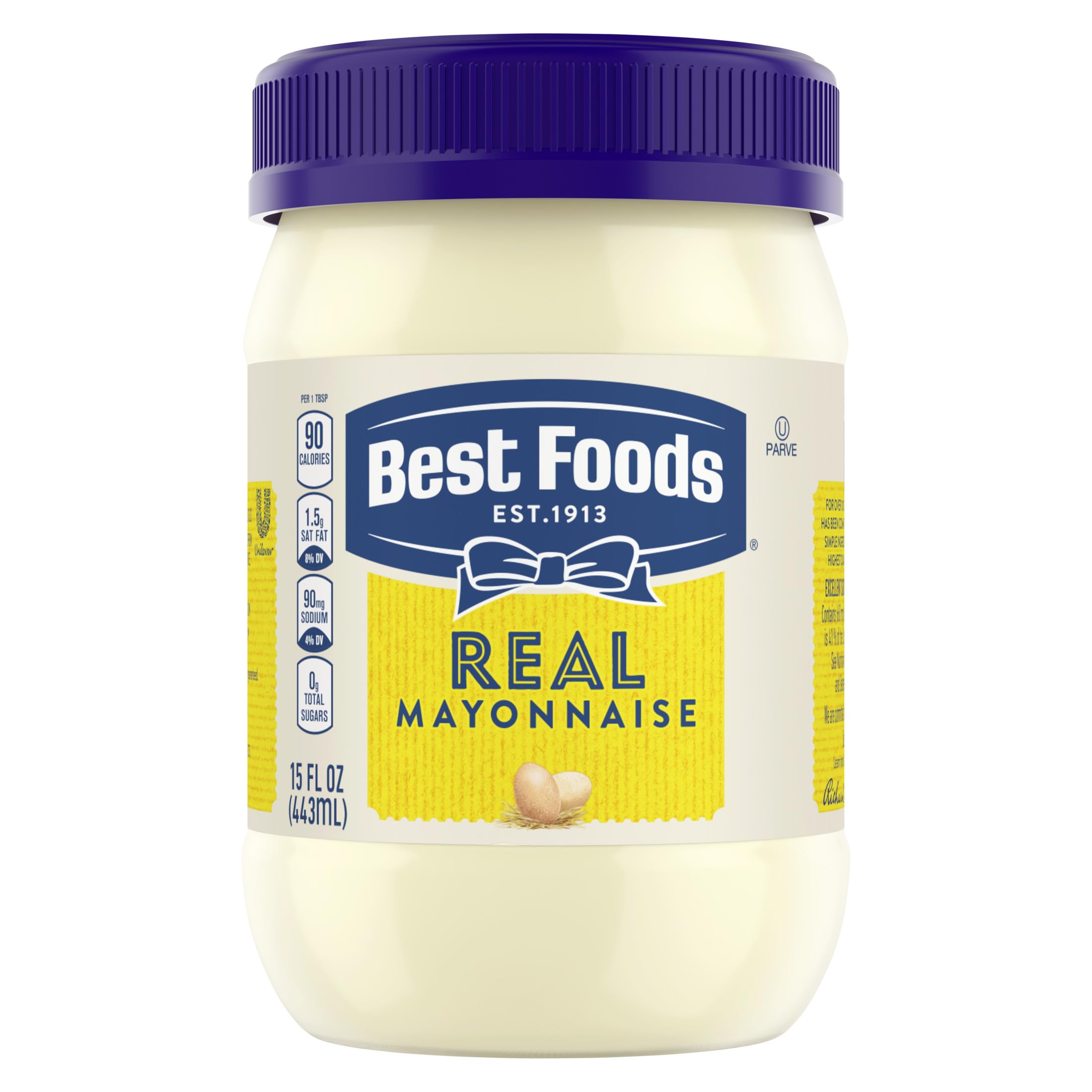 Best Foods Real Mayonnaise with real eggs creates creamy texture for sauces and sandwiches.