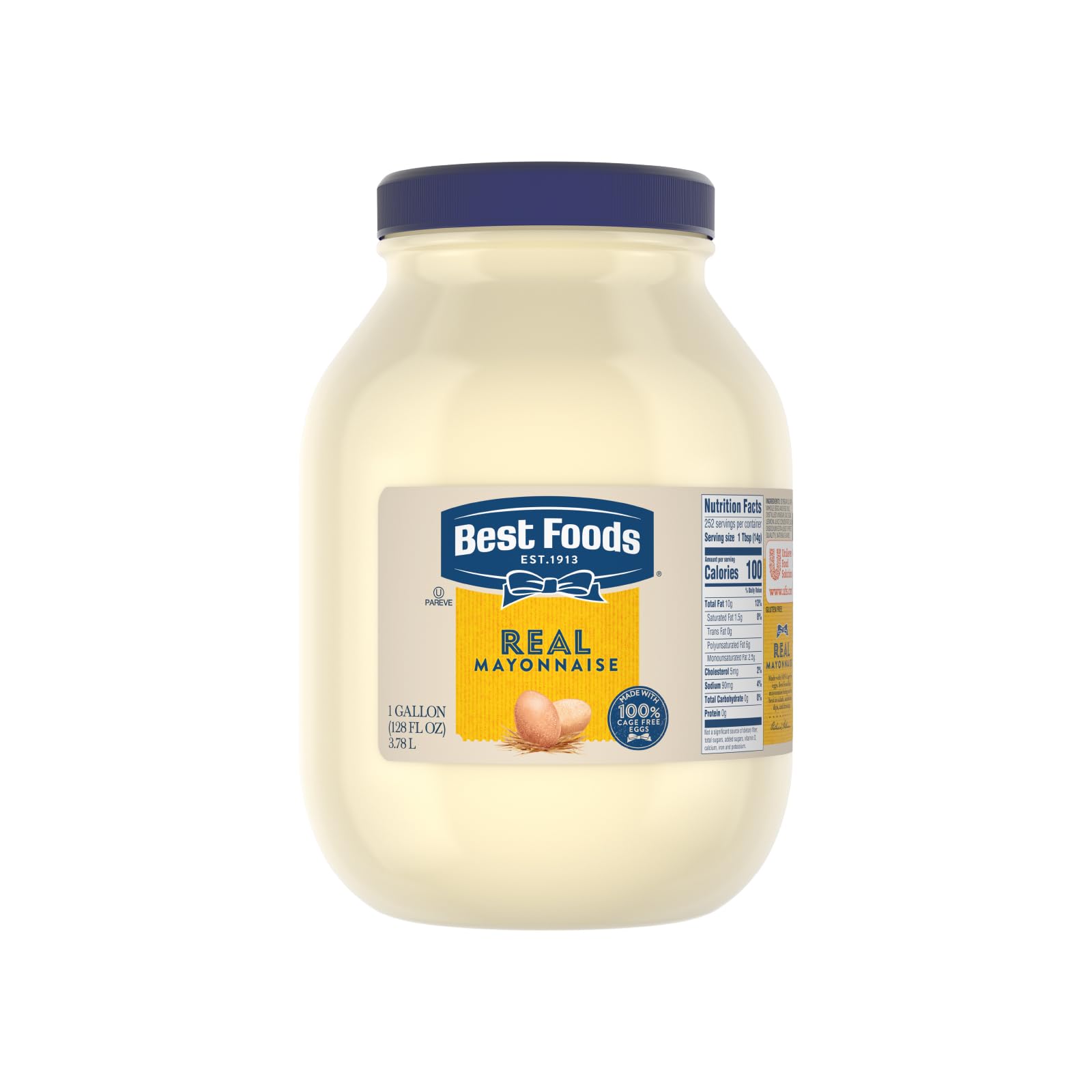 Best Foods Real Mayonnaise jar front view, rich, creamy texture for sandwiches