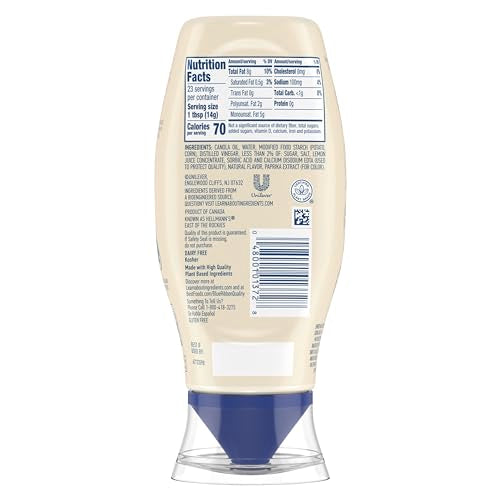 Gluten-free label on Best Foods Vegan dressing bottle, no artificial flavors