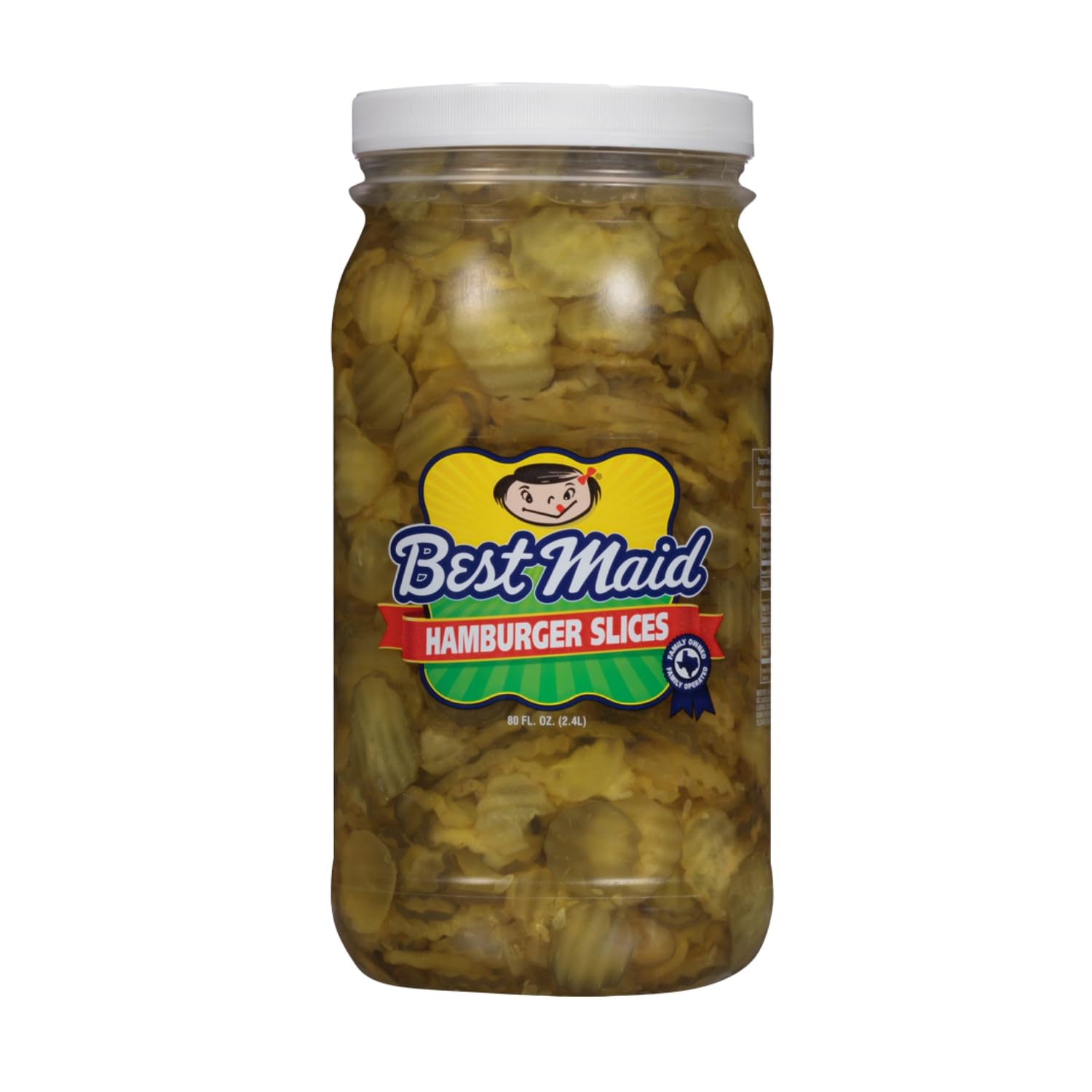 Best Maid pickles 80oz jar front view for bulk kitchen use.