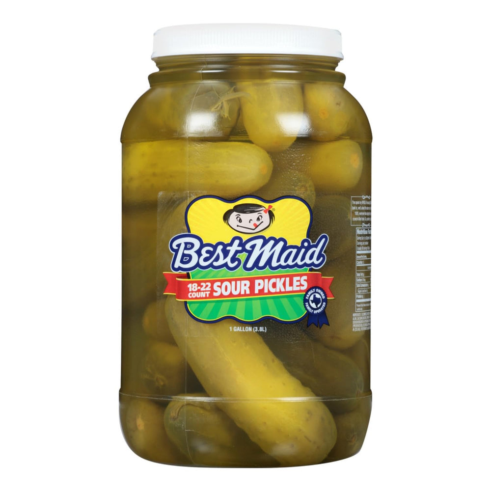 Best Maid Sour Pickles jar label closeup emphasizes heritage and quality from a family-owned Texas brand