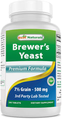 Best Naturals Brewers Yeast bottle front view highlights label and potency