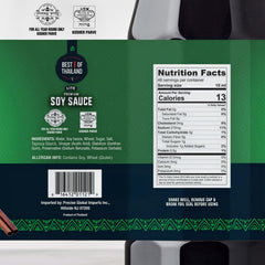Best of Thailand Lite Soy Sauce bottle closeup highlighting low-sodium option