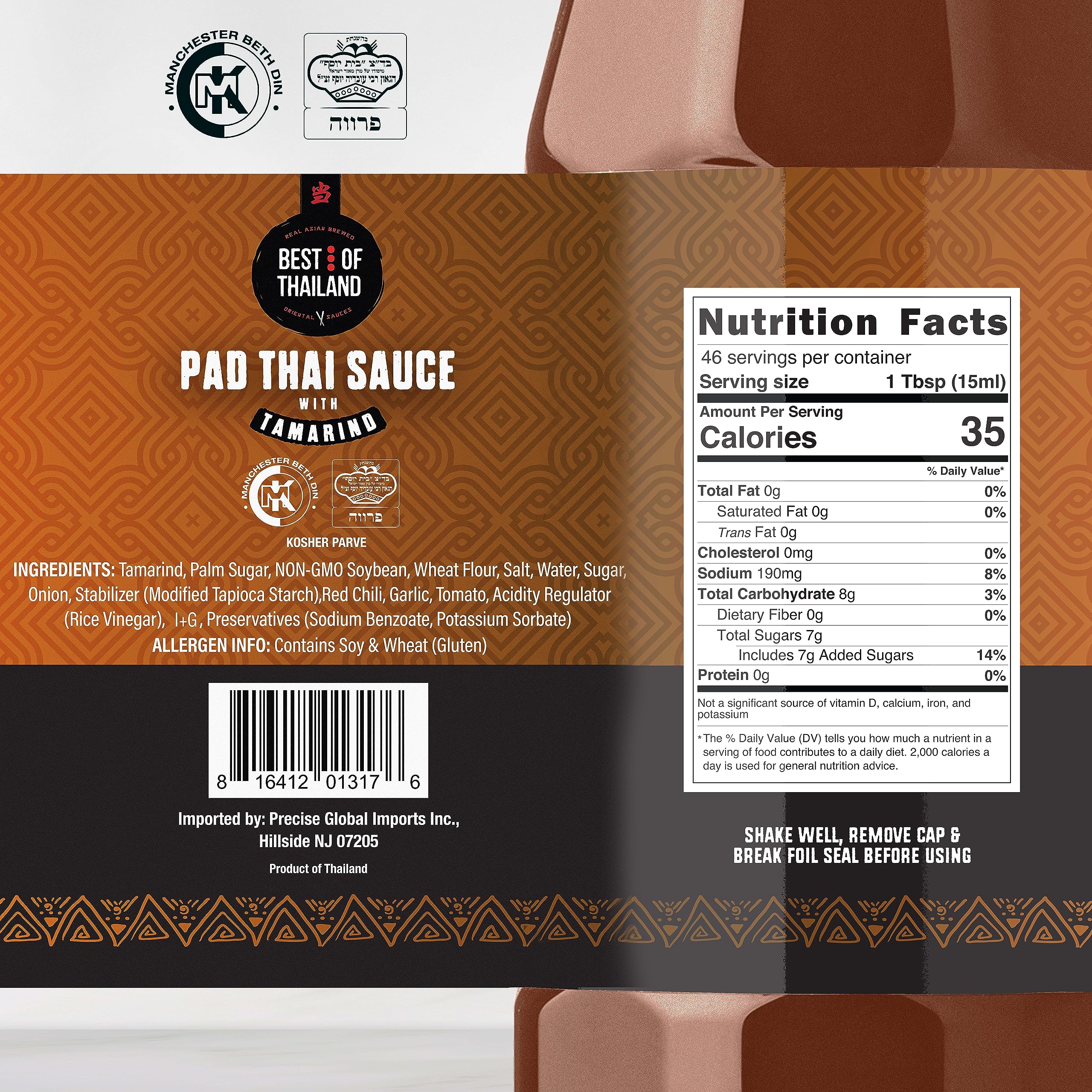 Best of Thailand Pad Thai Sauce being poured, ideal for quick stir-fries