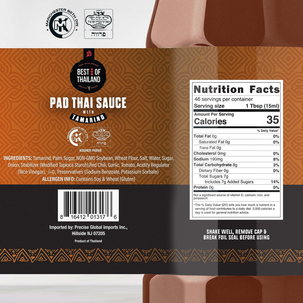 Best of Thailand Pad Thai Sauce being poured, ideal for quick stir-fries