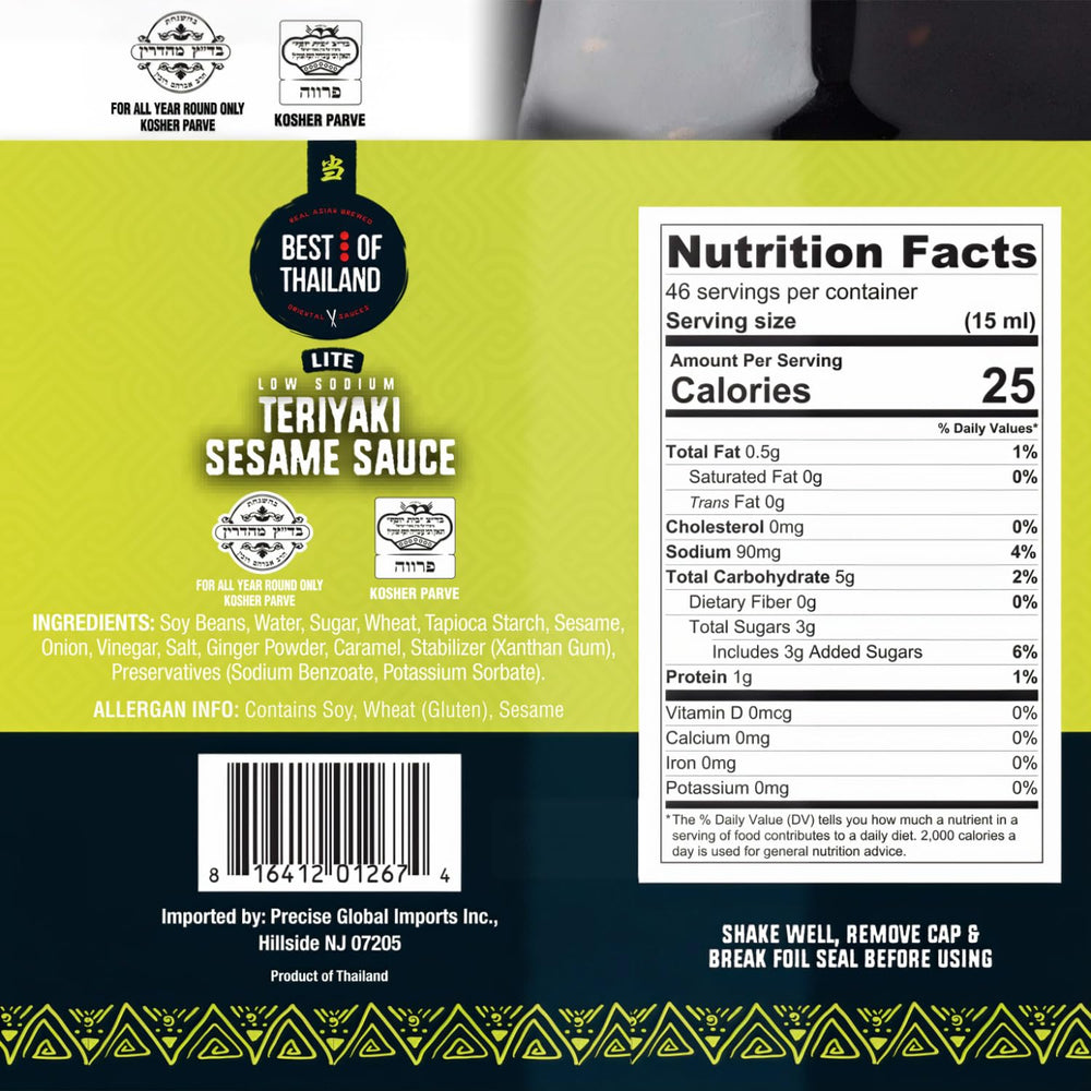 Best of Thailand Sesame Teriyaki Lite bottle pouring glaze for stir-fries