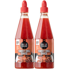Best of Thailand Sweet Chili Sauce bottle pour for quick dipping and flavor boost.