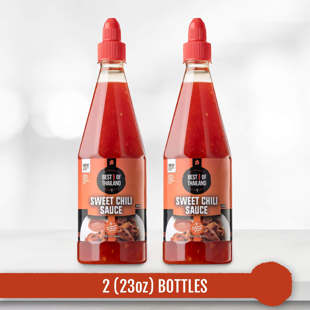 Best of Thailand Sweet Chili Sauce squeezable bottle for convenient table pouring.