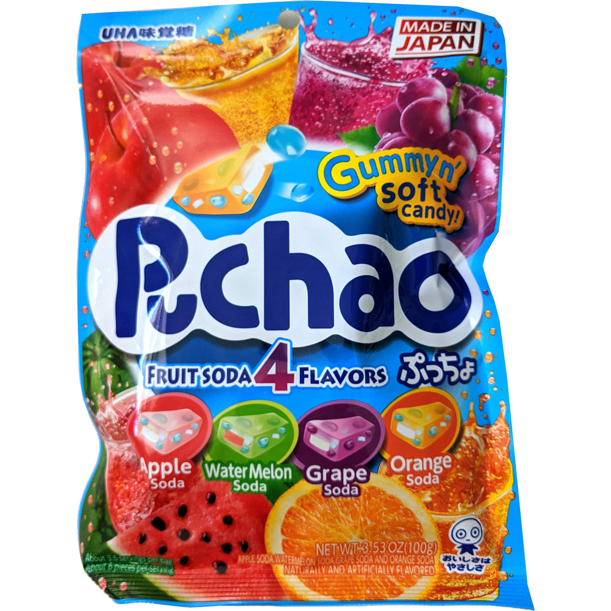 BESTCROF Puchao chewy candy with four fruit sodas, ideal for sharing and everyday snacking.