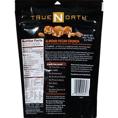 Close-up of almonds and pecans in True North clusters for a savory-sweet bite.