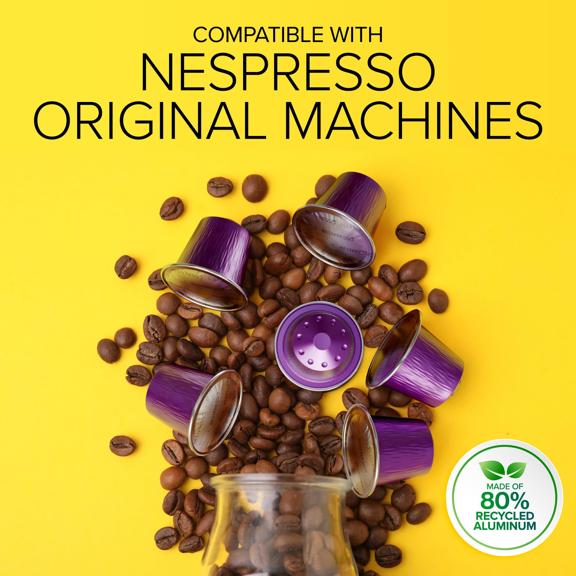 Bestpresso Arabica coffee crema shot showcasing rich, natural intensity.