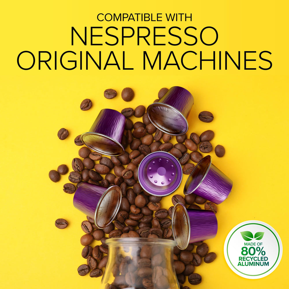 Bestpresso Arabica coffee crema shot showcasing rich, natural intensity.