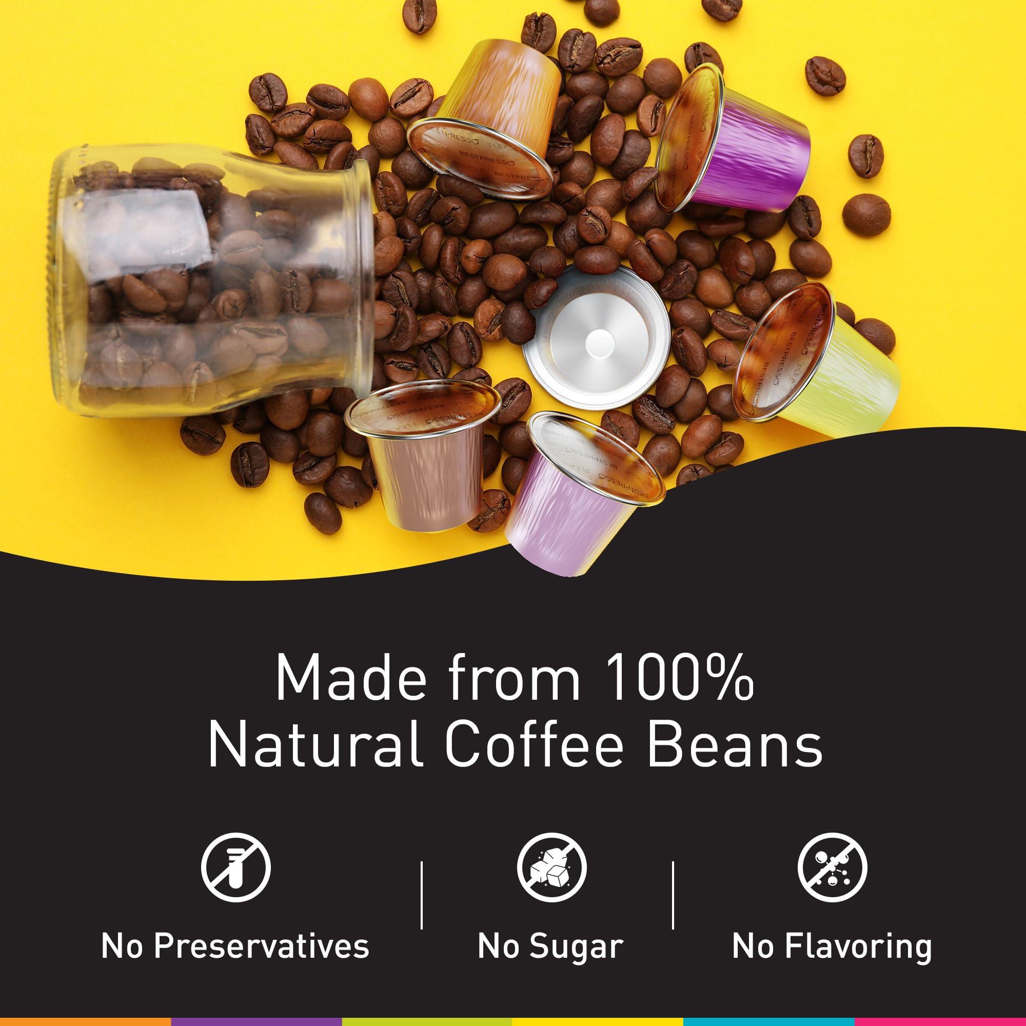 Bestpresso capsules on counter, ideal for a quick morning espresso ritual.