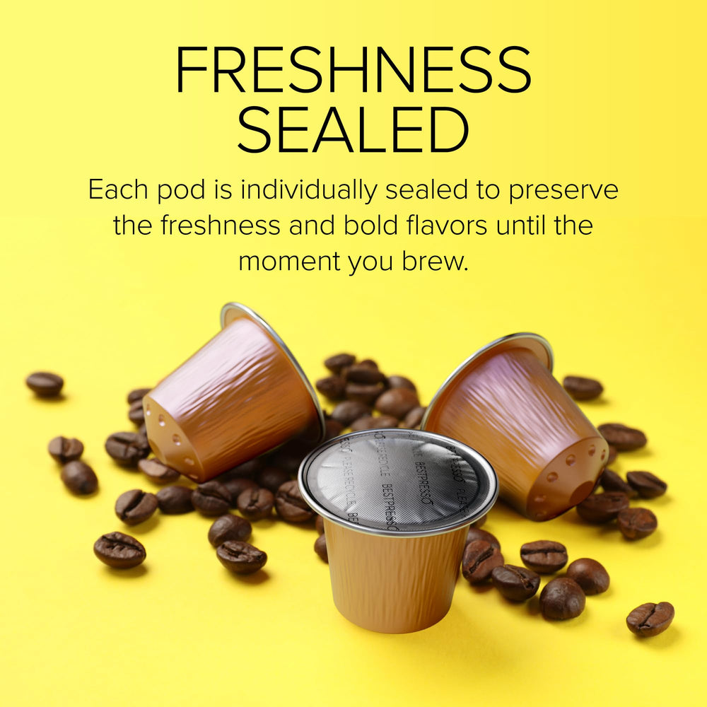 Bestpresso pods in action for a full-bodied espresso extraction.