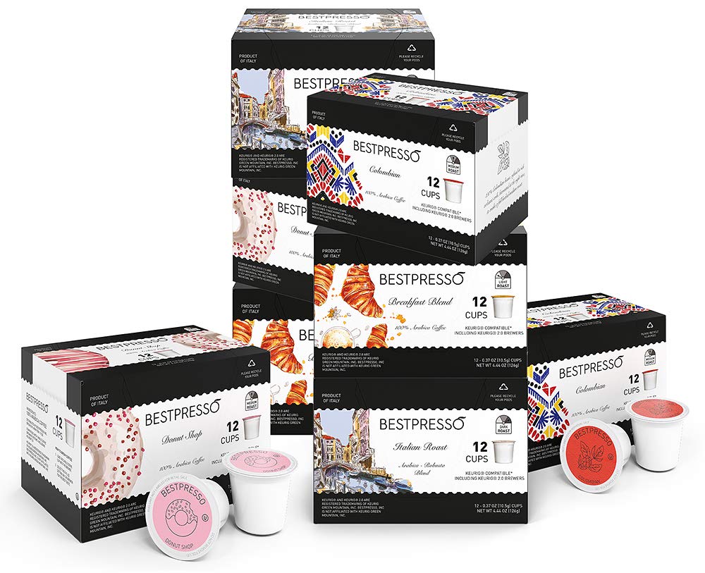 Bestpresso Donut Shop single-serve cups evoke bakery warmth with each brew.