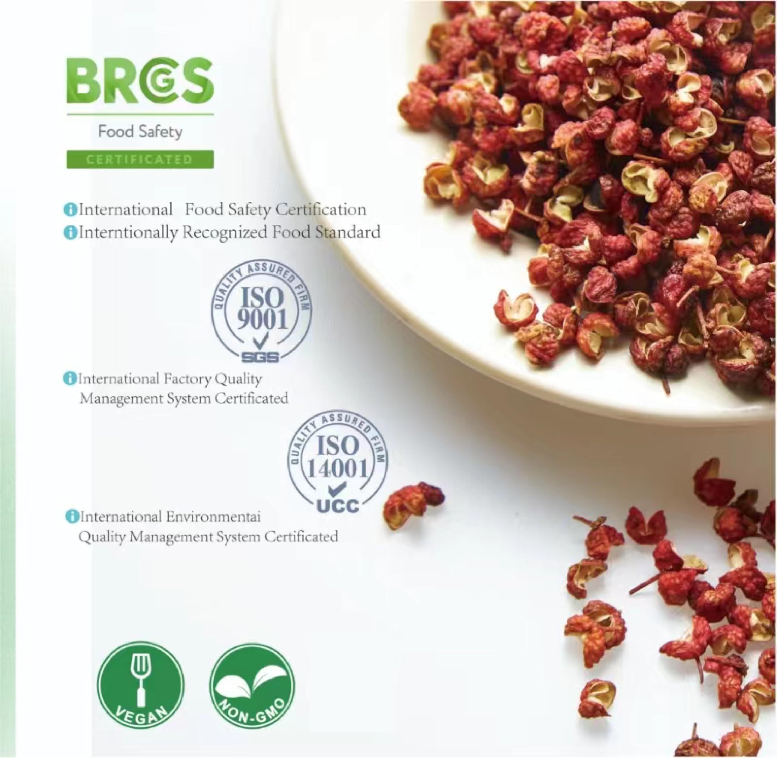 Besway Sichuan peppercorns in a pan-ready dish for seasoning
