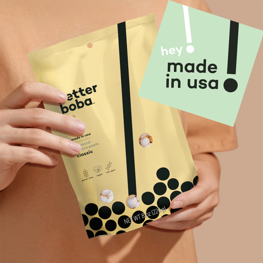 Better Boba pearls made in the USA ensuring quality and consistency.