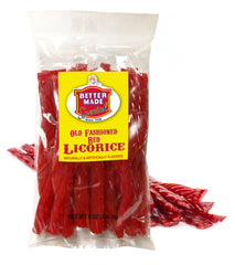 Better Made Old Fashion Licorice 8oz bag, classic red flavor for nostalgic snacking.