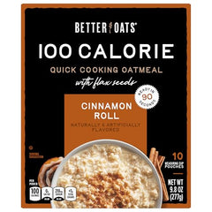 Better Oats Cinnamon Roll oatmeal flax seeds close-up highlighting fiber
