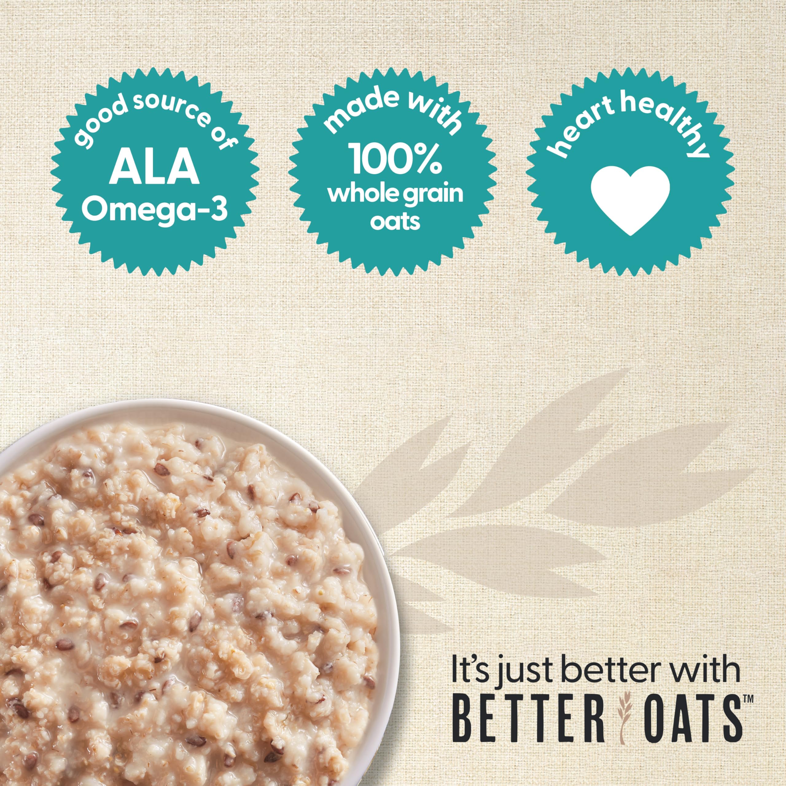 Measuring line on Better Oats packet for easy preparation.