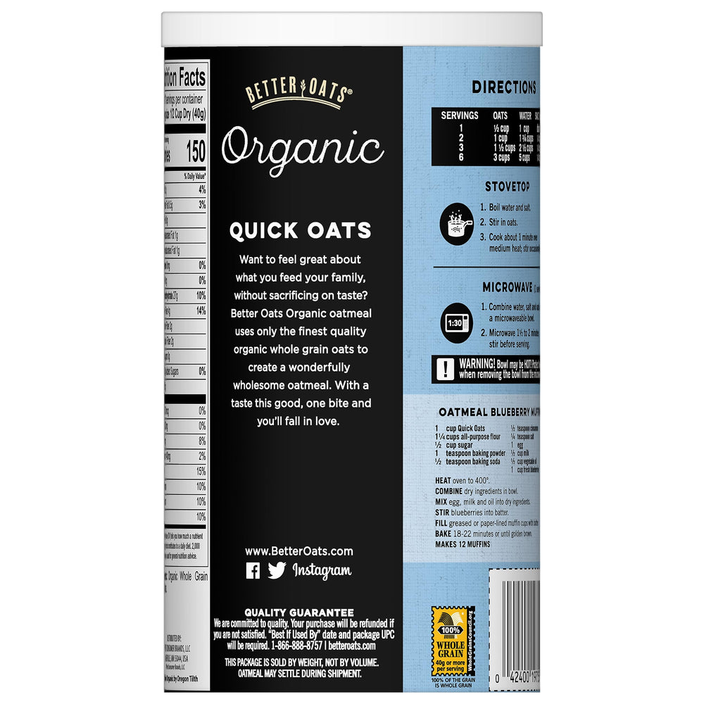 Overnight oats in a jar using Better Oats Organic Quick Oats.
