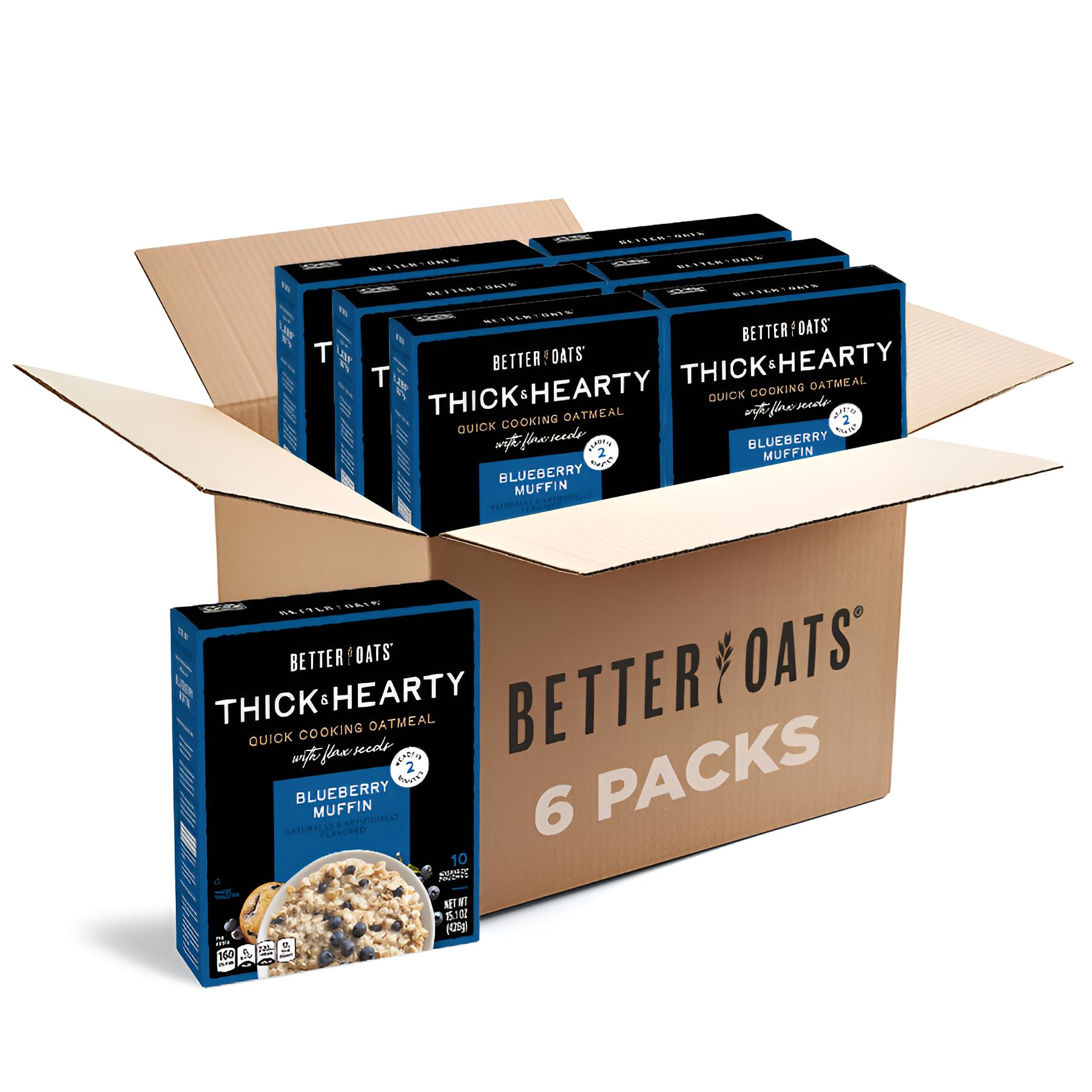 Better Oats Thick & Hearty packaging shows a quick, wholesome breakfast option