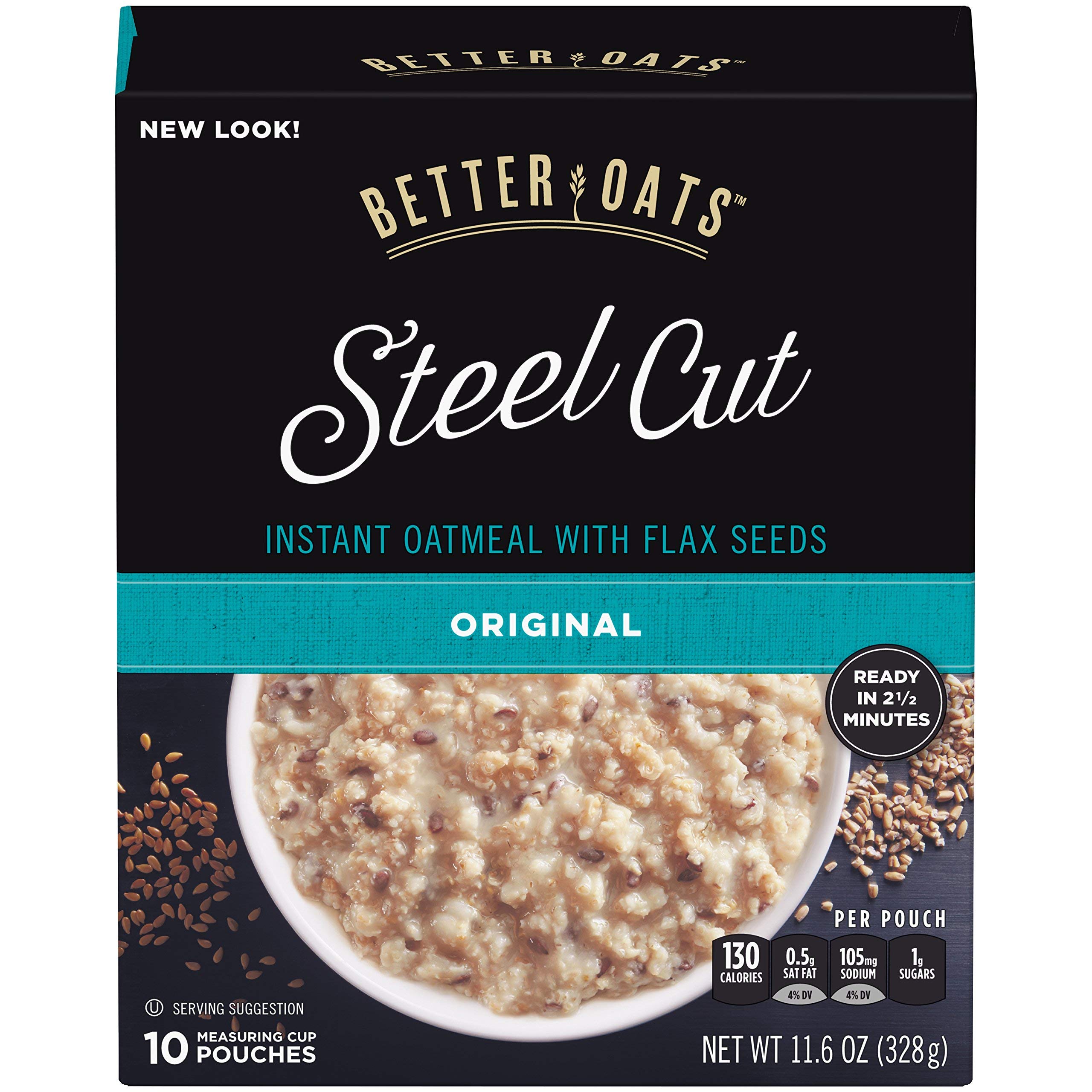 Better Oats steel-cut oats with flax in a bowl for a quick breakfast