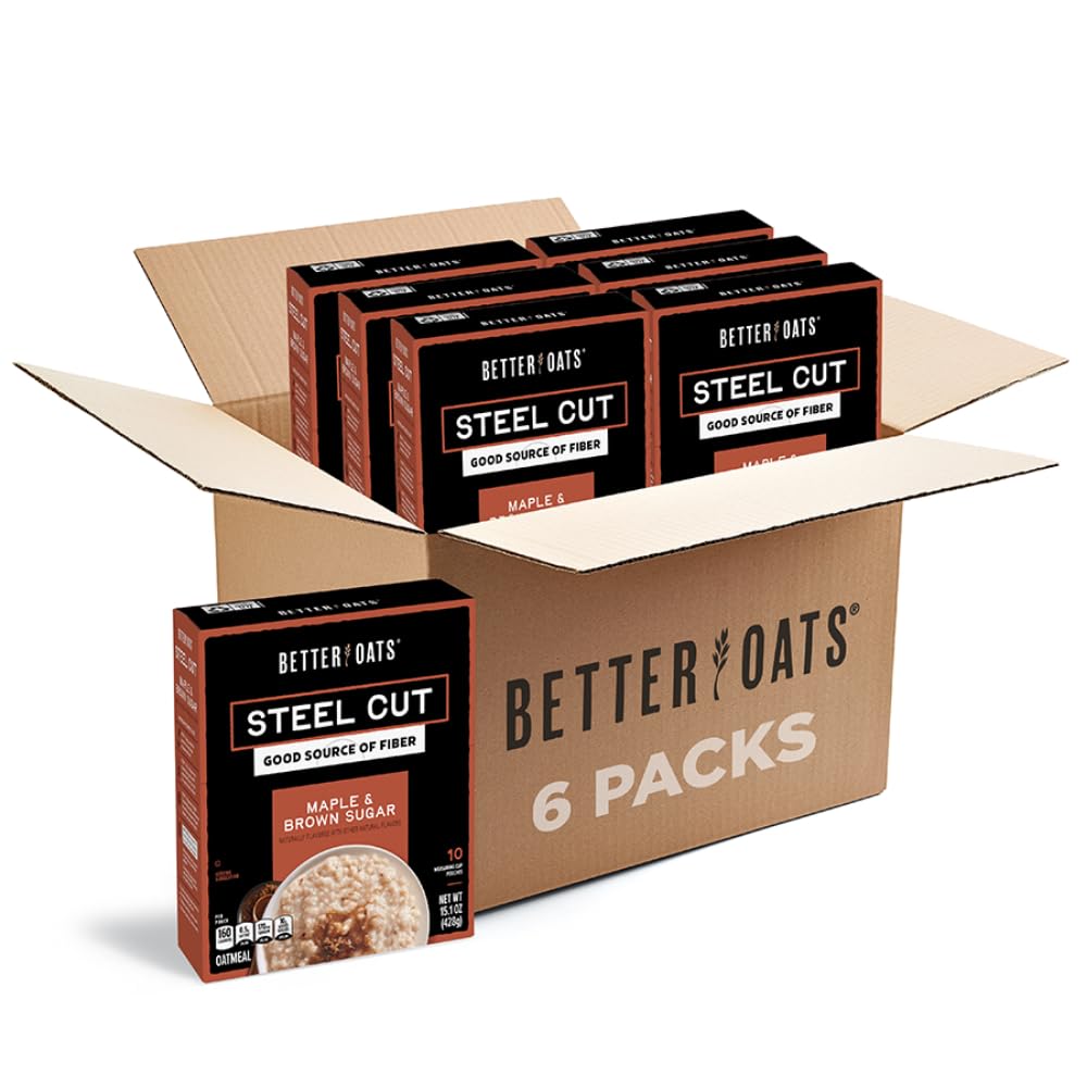 Better Oats steel cut oatmeal packet with flax seeds, hearty breakfast option.