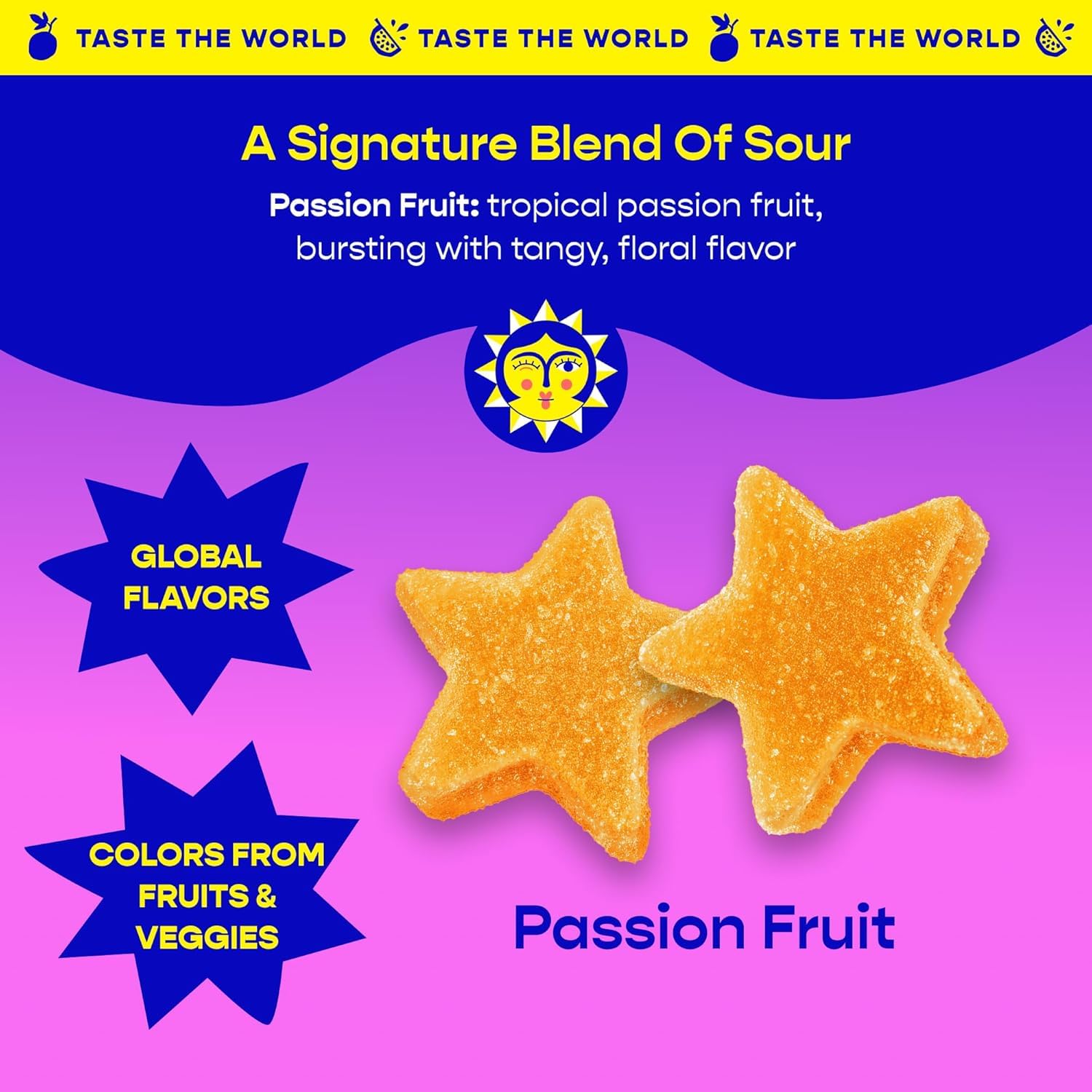 Better Sour colors from fruits and vegetables shown for clean-label appeal.
