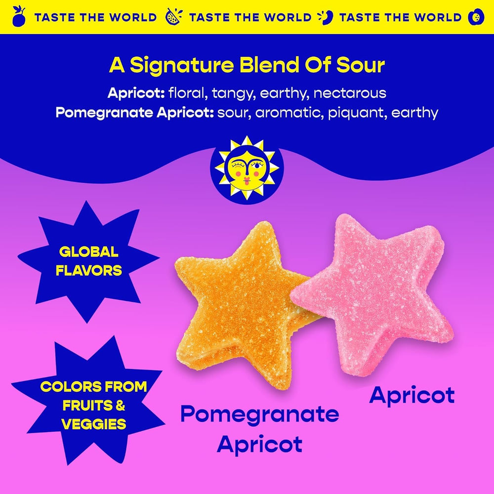 Better Sour low-sugar option on-the-go, 70 calories per bag.
