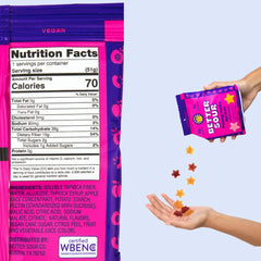 Better Sour Stars gummies close up highlighting tangy fruity flavor