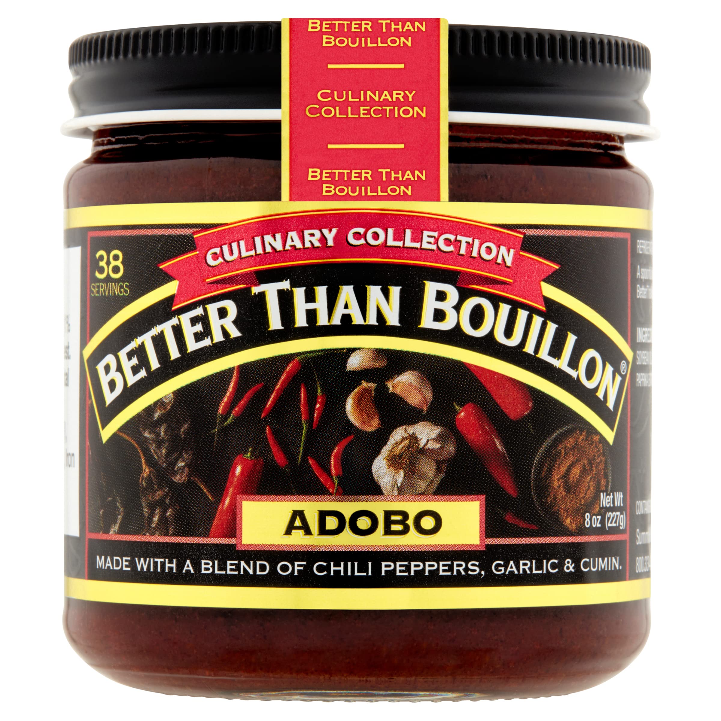 Better Than Bouillon Adobo Base marinades ready for flavorful cooking.