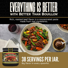 Better Than Bouillon Roasted Beef Base jar side view for easy flavor boost