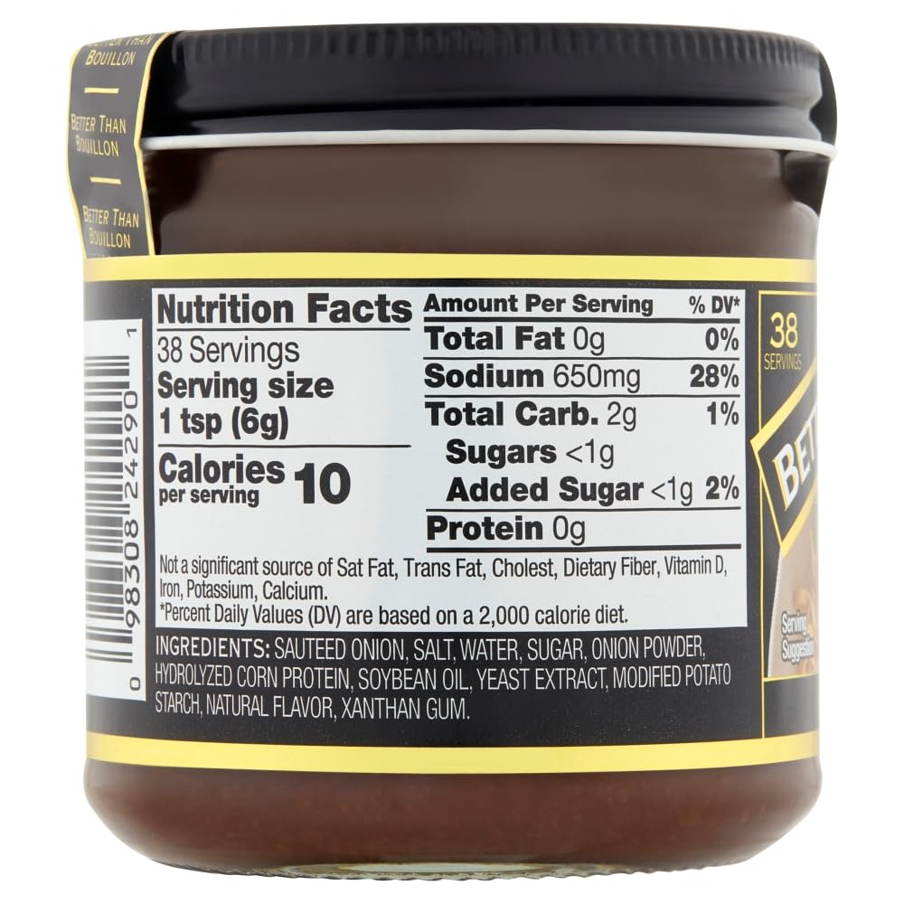 Better Than Bouillon Roasted Garlic Base jar enhances sauces and gravies.