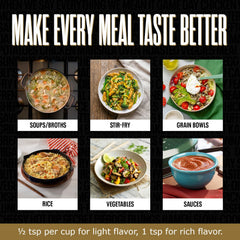 Better Than Bouillon Seasoned Vegetable Base being poured into a pot for flavor.