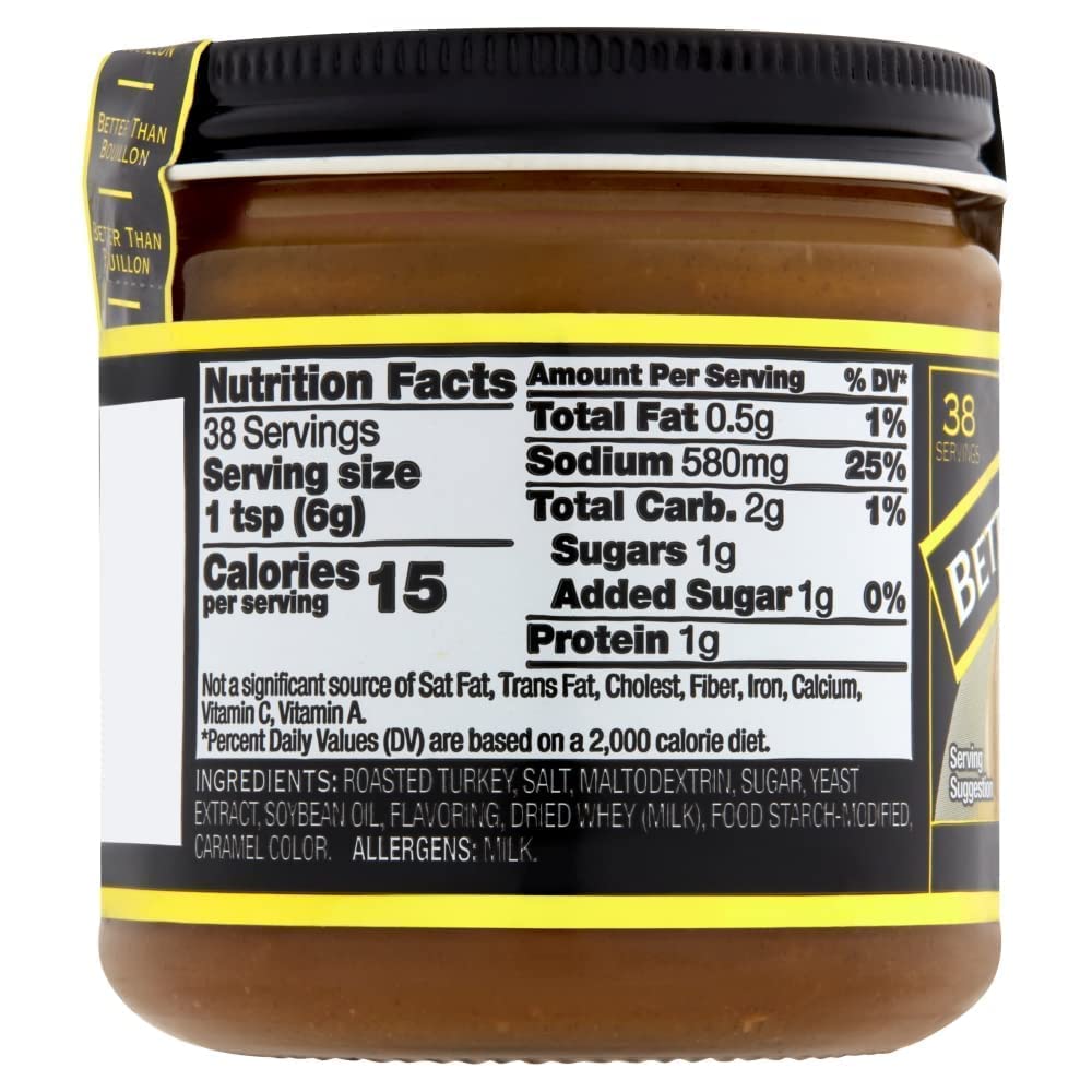 Better Than Bouillon Turkey Base label close-up with authenticity seal