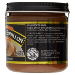 Better Than Bouillon Turkey Base in a cooking pot adding depth