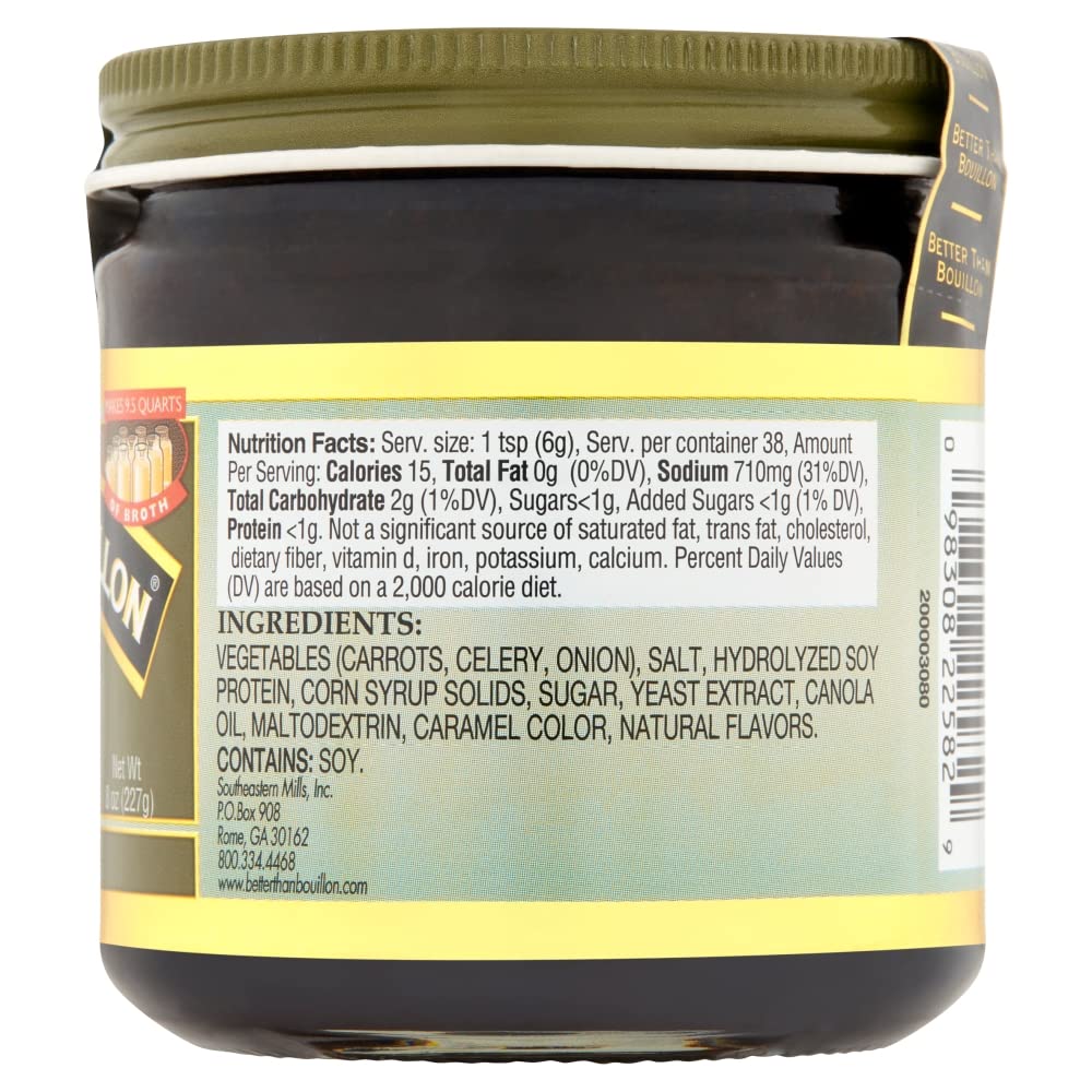 Pour action of Better Than Bouillon Vegetarian No Beef Base for quick flavor boost.
