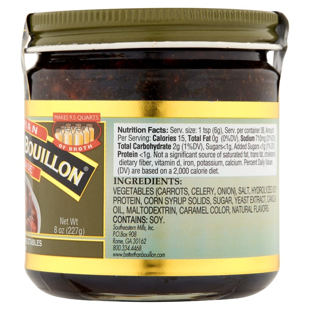 Spoon-dispense form of Better Than Bouillon Vegetarian No Beef Base, easy to adjust flavor.