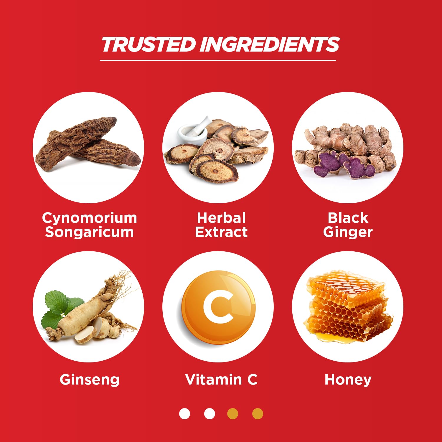 Better Than Gold Royal Honey Packets ingredients with black ginger and ginseng.
