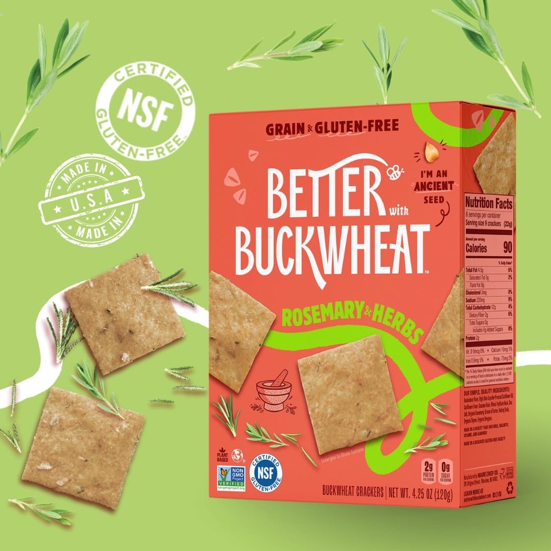 Better With Buckwheat crackers with hummus dip for easy pairing