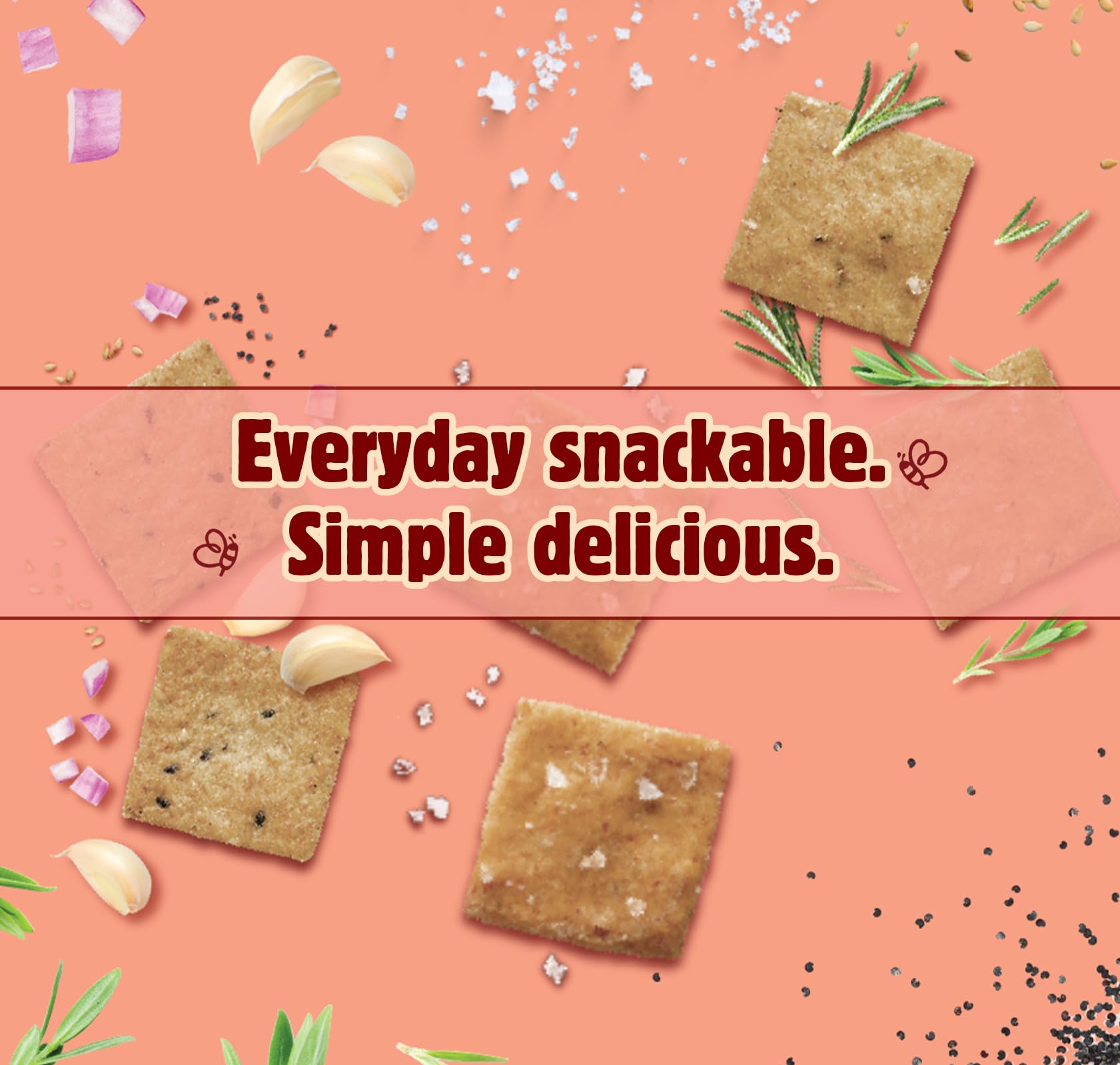 Open pack of Better With Buckwheat rosemary and herbs crackers
