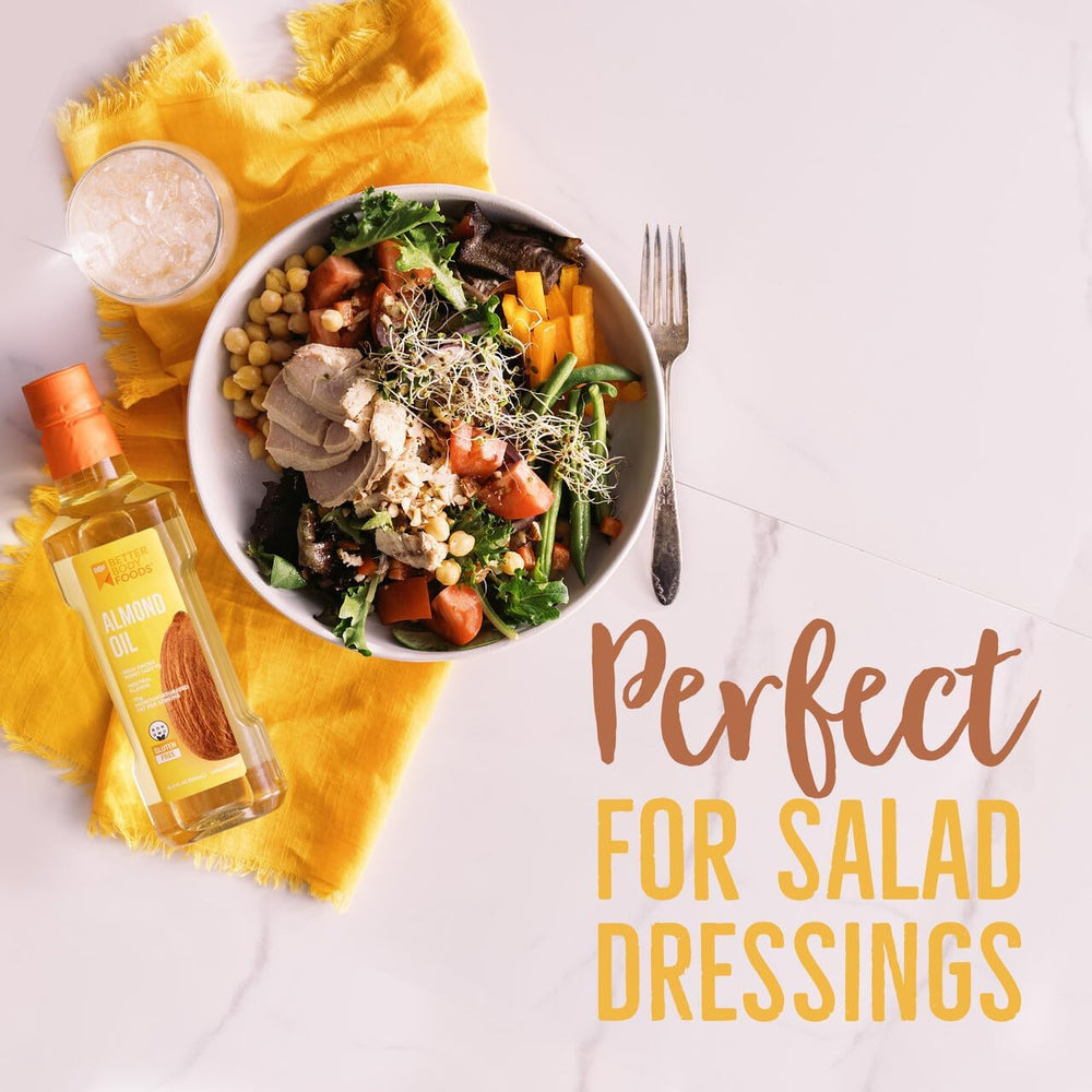 BetterBody almond oil in a stir-fry, highlighting versatility.