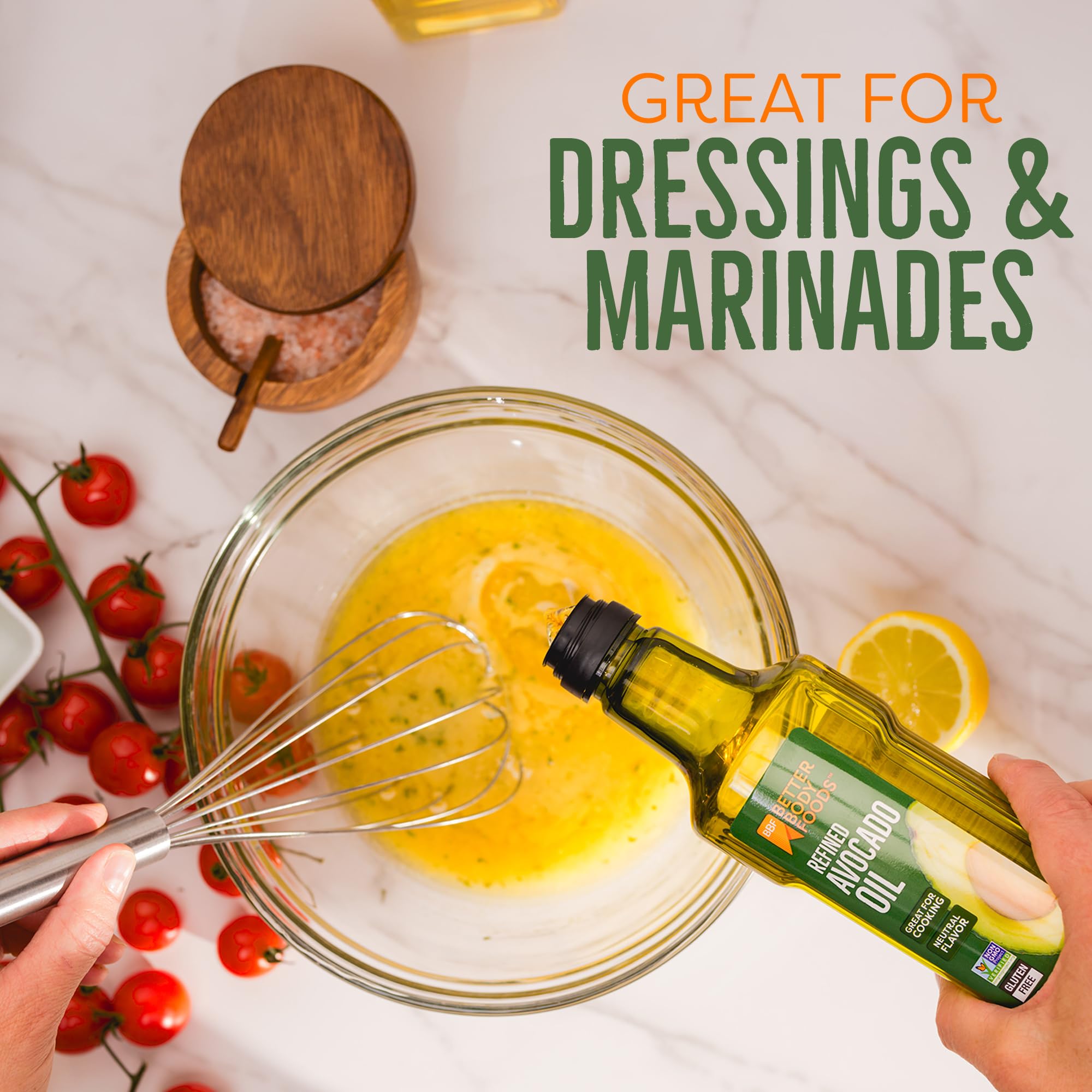 BetterBody Avocado Oil baking—keeps moisture in baked goods.