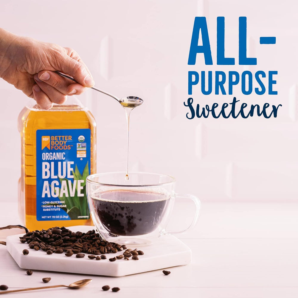 BetterBody Foods Agave nectar in coffee, smooth and flavorful.