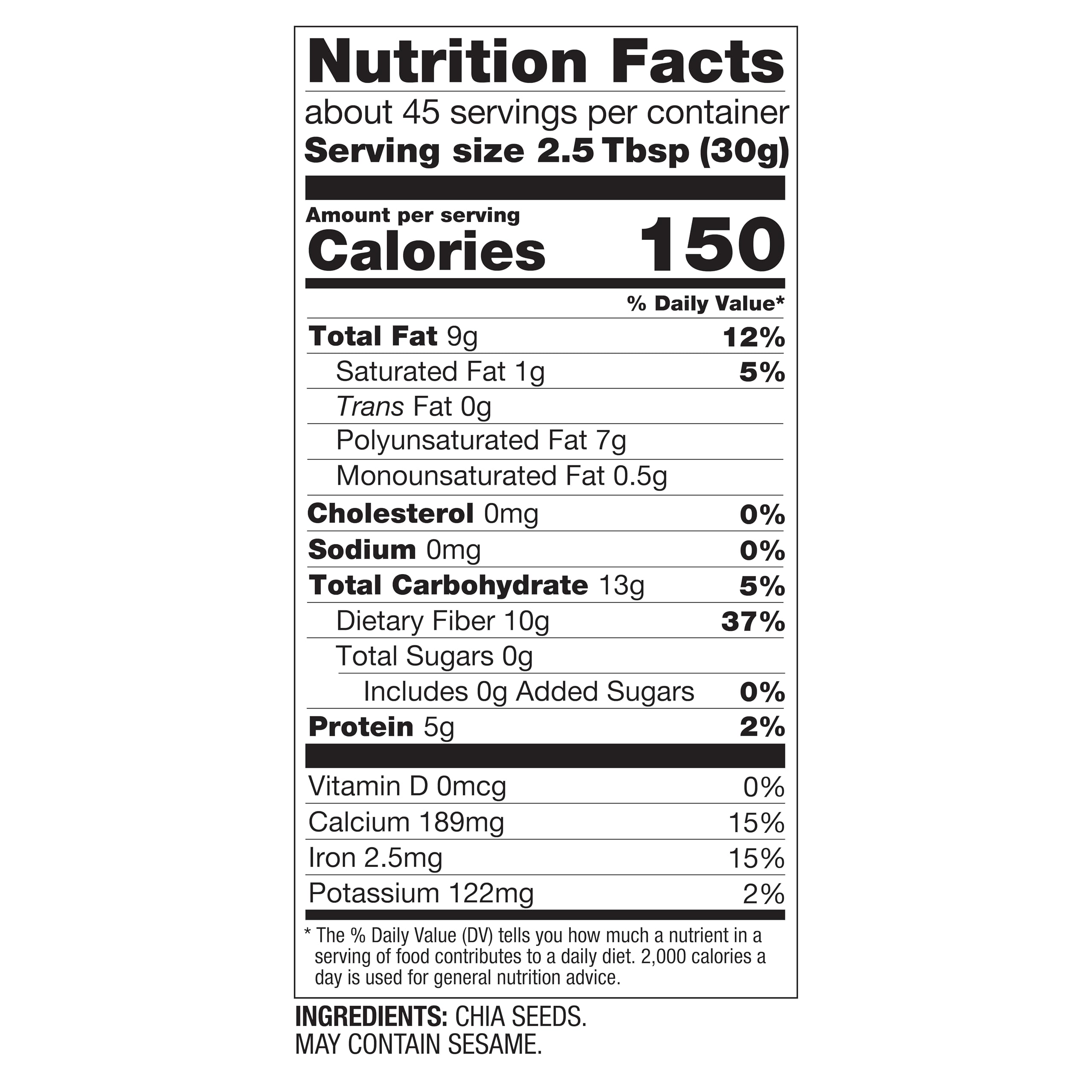 BetterBody Foods chia seeds bottle pour—omega-3 boost for smoothies.