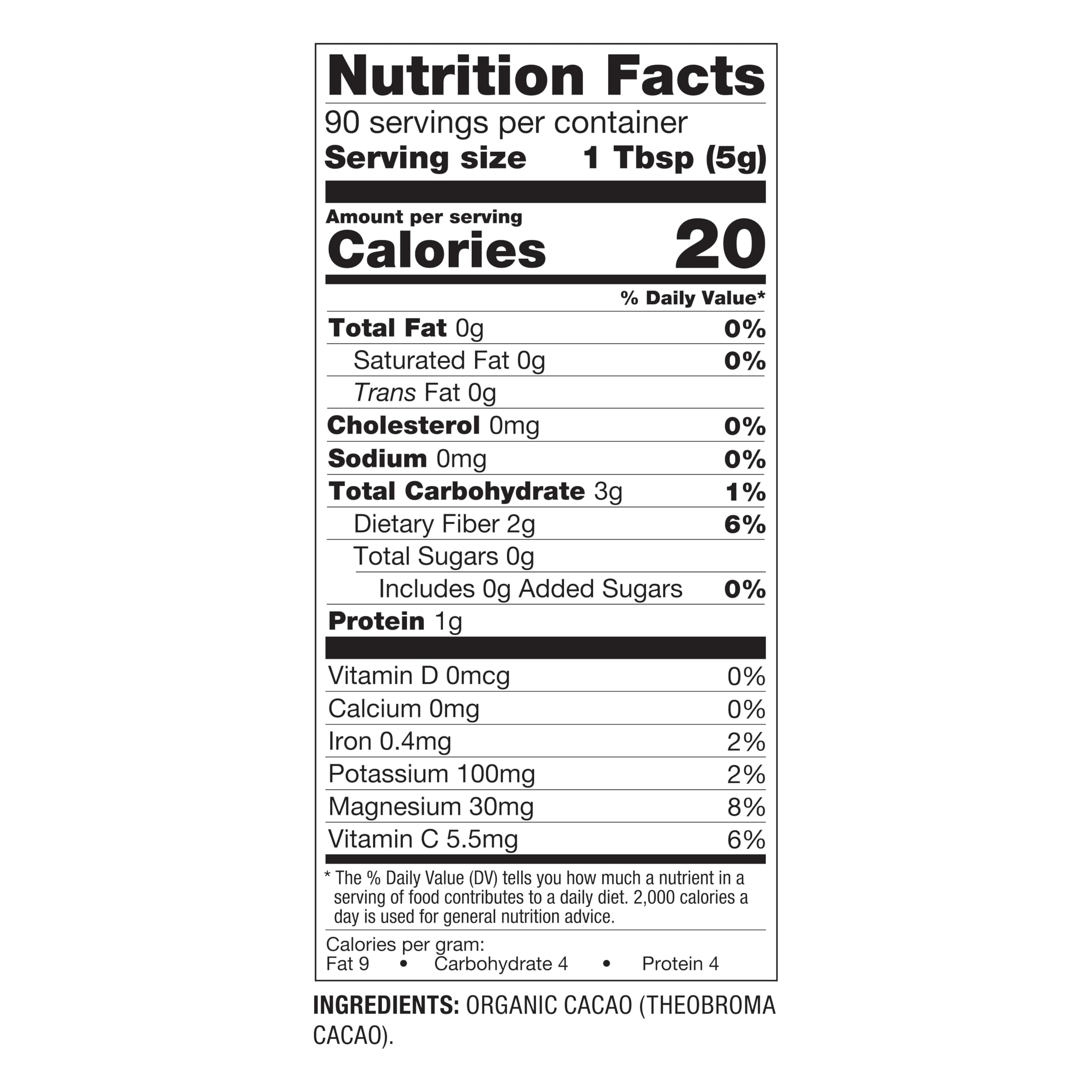 BetterBody Foods Organic Cacao Powder mole sauce depth