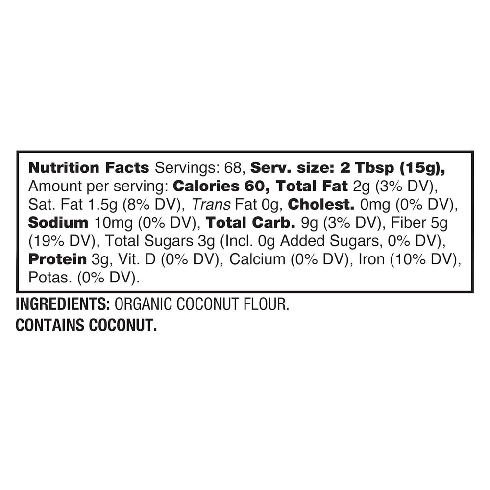 BetterBody Foods Organic Coconut Flour scoop ready-to-use for precise low-carb measuring